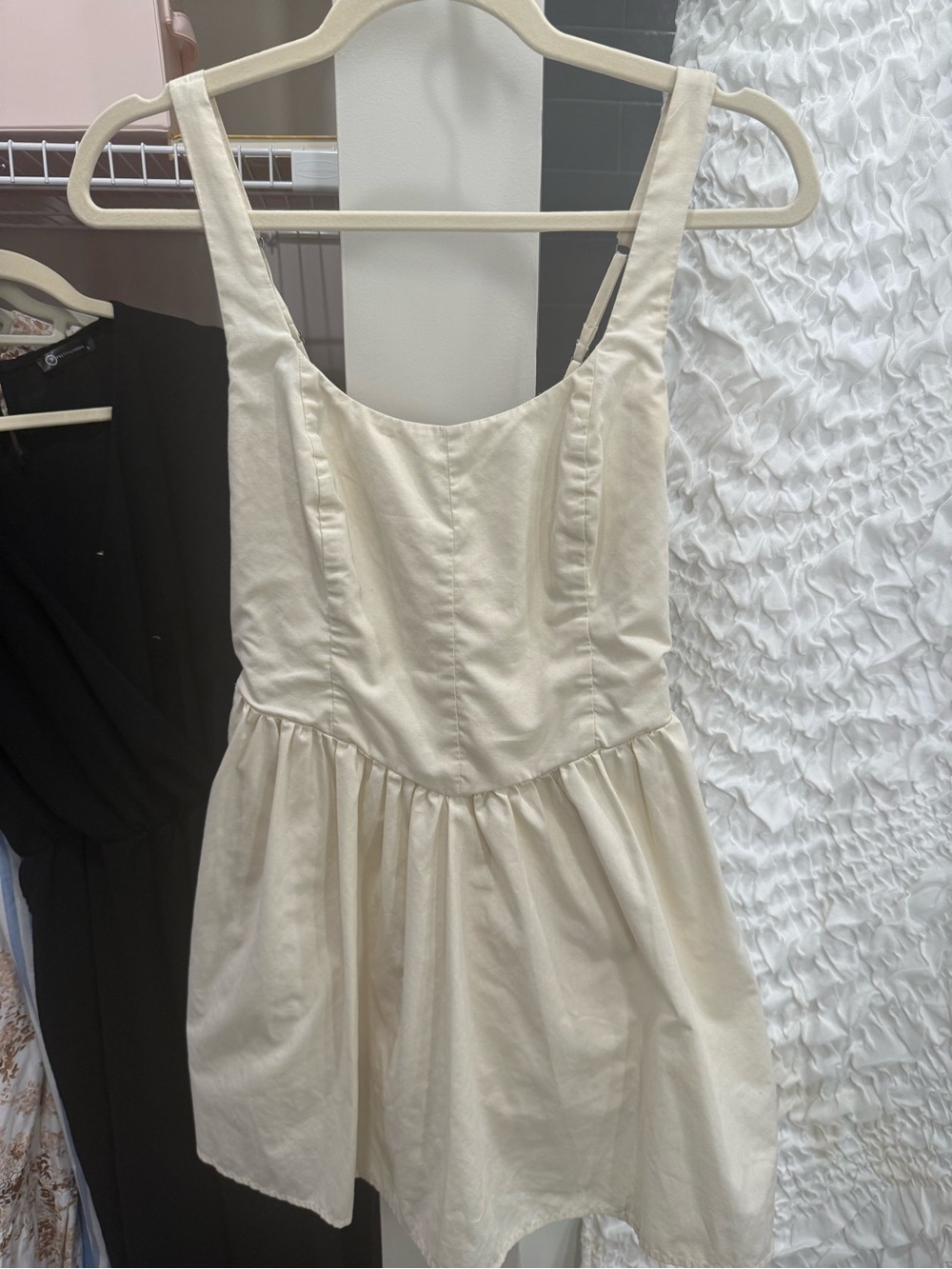 Abercrombie & Fitch Cream Scoop Neck Mini Dress/romper